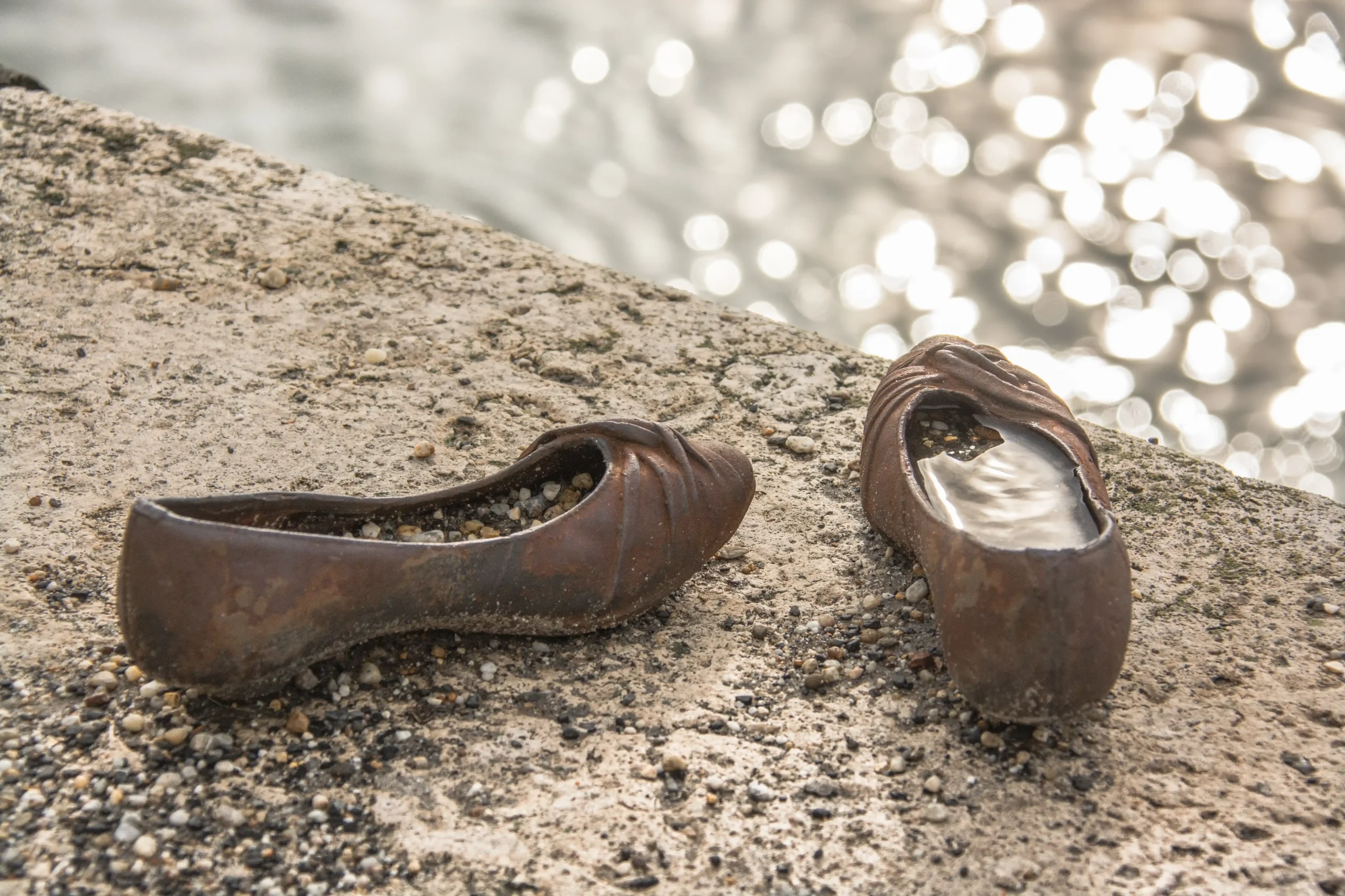 Scarpe sulle rive del Danubio, particolare