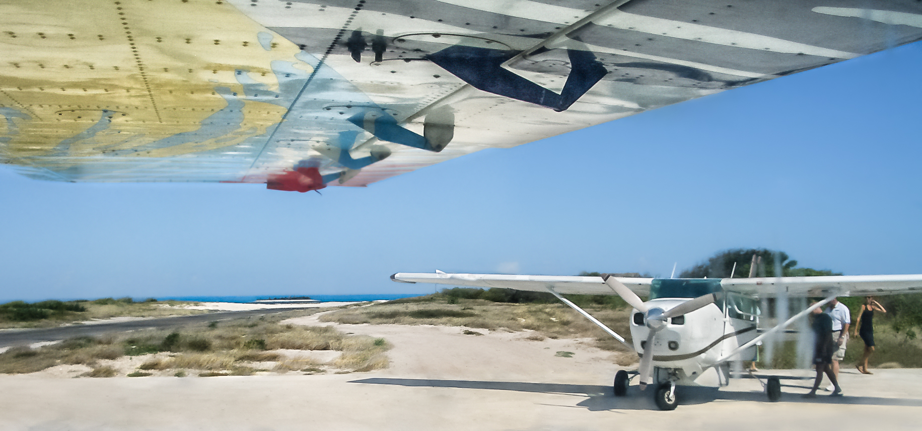 Decollo cessna da Medjumbe Island. Arcipelago delle Quirimbas. Mozambico