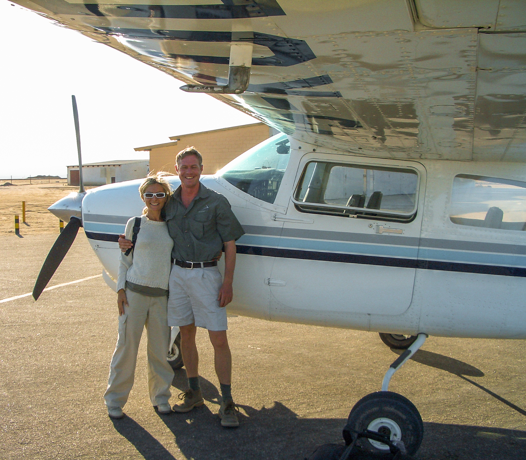 Io e Nigel, pilota del cessna in Namibia