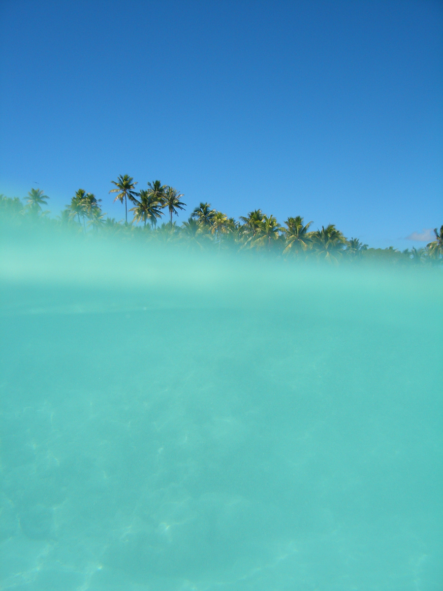 Nella laguna di Rangiroa, Polinesia Francese