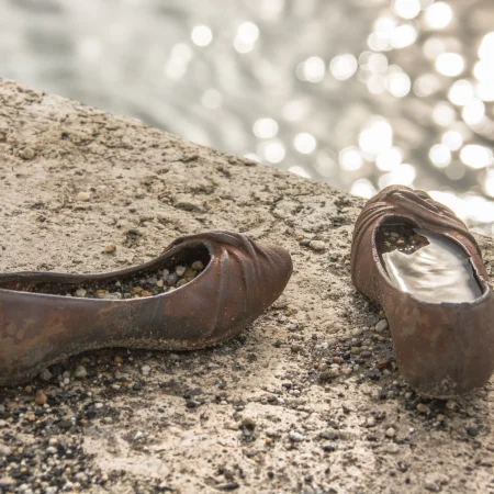 Luce nelle scarpe sul Danubio